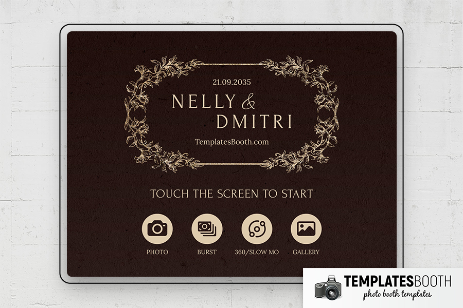 Moody Fall Wedding Photo Booth Template Preview