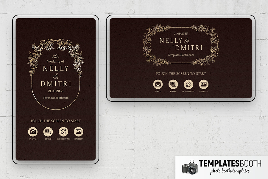 Moody Fall Wedding Photo Booth Template Preview