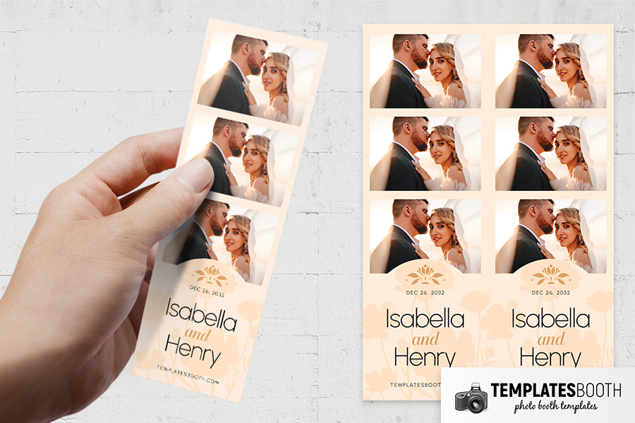 Peach Floral Wedding Photo Booth Template