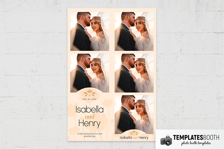 Peach Floral Wedding Photo Booth Template