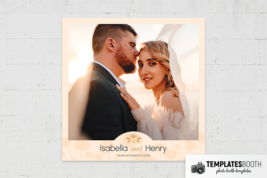 Peach Floral Wedding Photo Booth Template