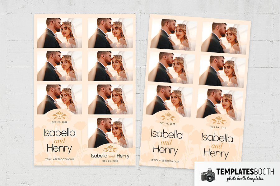 Peach Floral Wedding Photo Booth Template