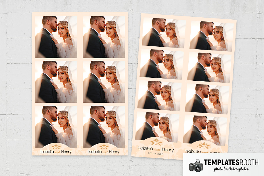 Peach Floral Wedding Photo Booth Template