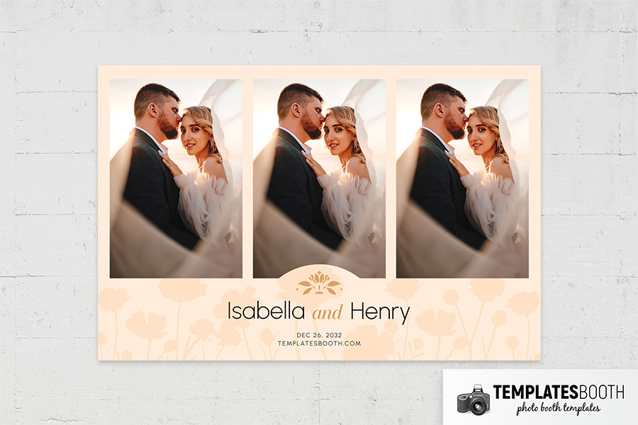 Peach Floral Wedding Photo Booth Template