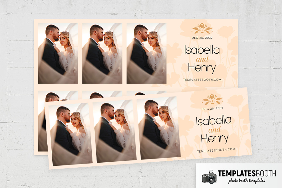 Peach Floral Wedding Photo Booth Template