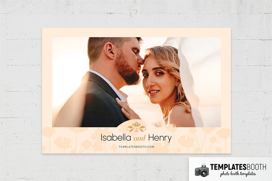 Peach Floral Wedding Photo Booth Template