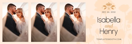 Modèle de photobooth de mariage floral pêche