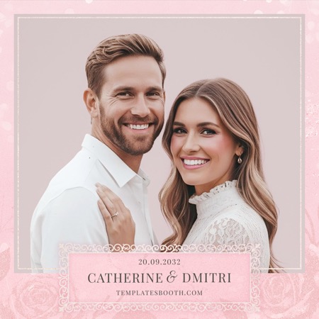 Rosa & Spitze Hochzeit Fotobox-Vorlage