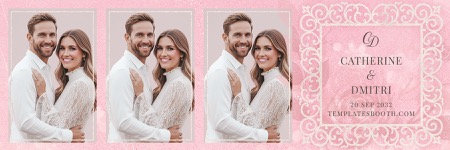 Modèle de photomaton de mariage rose et dentelle