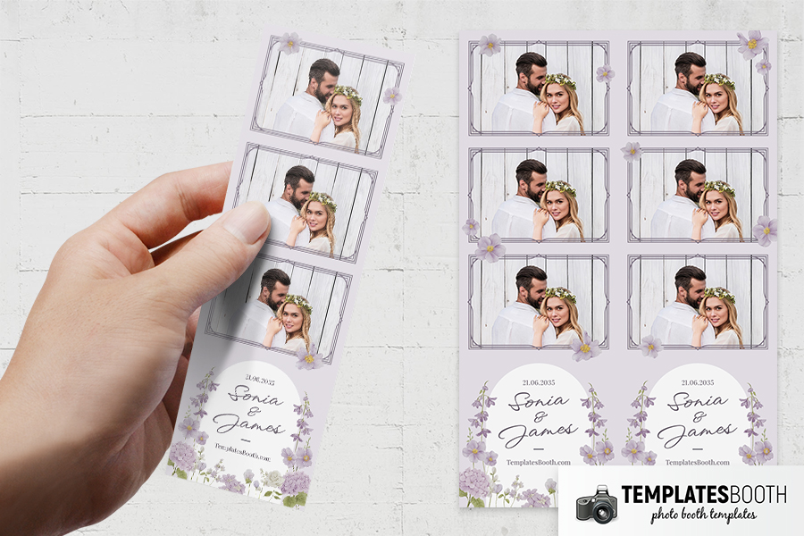 Purple Wedding Photo Booth Template Preview