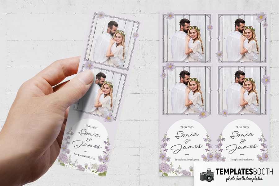 Purple Wedding Photo Booth Template Preview
