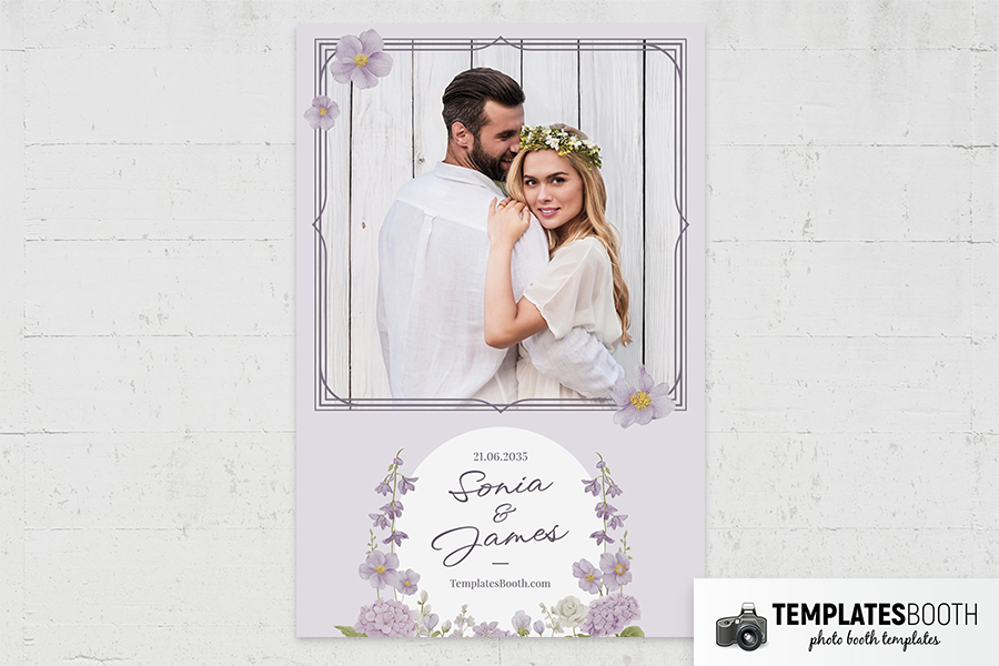 Purple Wedding Photo Booth Template Preview