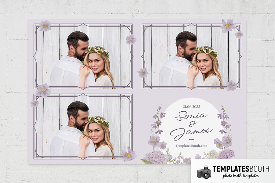 Purple Wedding Photo Booth Template Preview