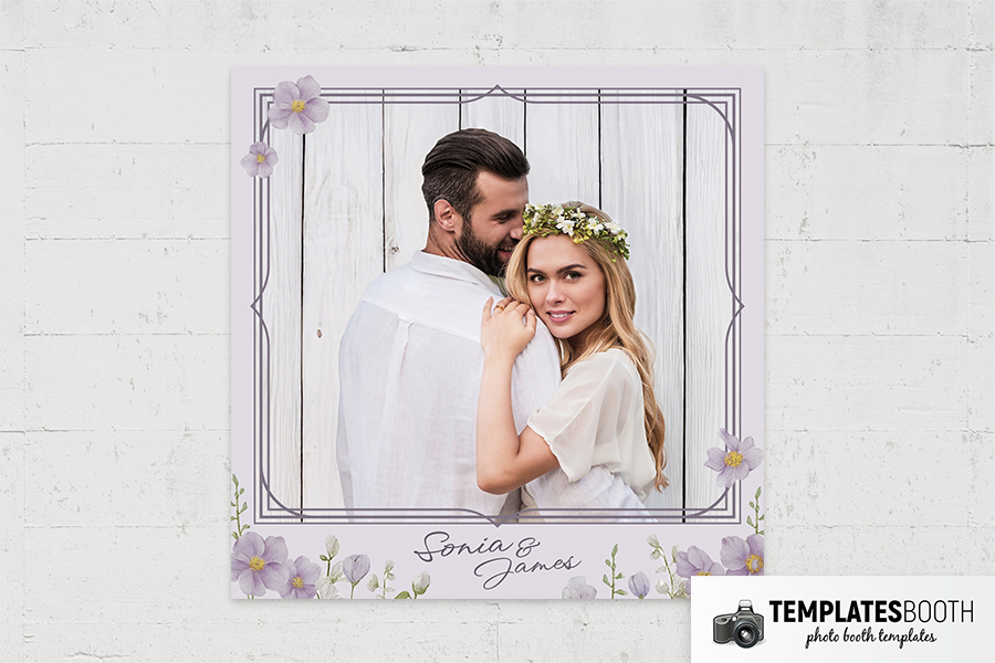 Purple Wedding Photo Booth Template Preview