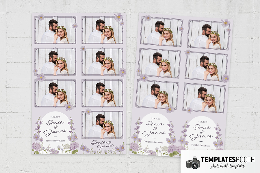 Purple Wedding Photo Booth Template Preview