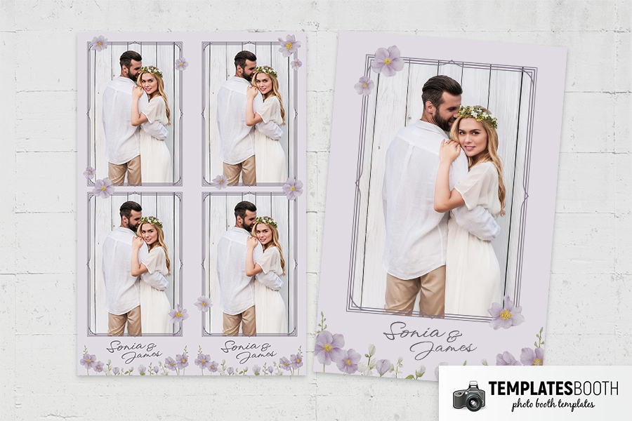 Purple Wedding Photo Booth Template Preview