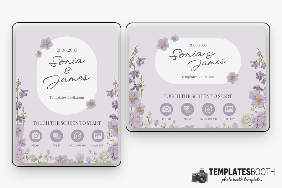 Purple Wedding Photo Booth Template Preview