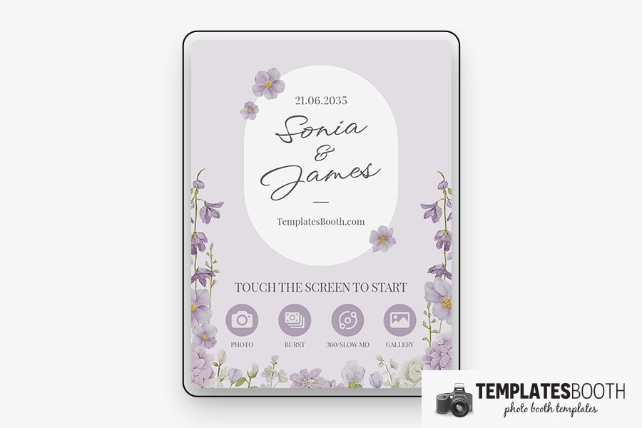 Purple Wedding Photo Booth Template Preview
