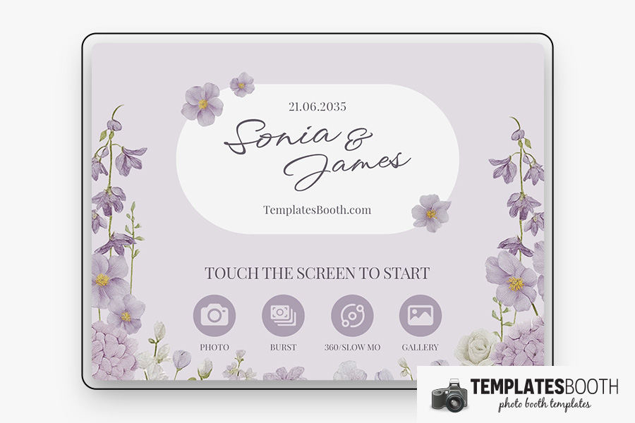 Purple Wedding Photo Booth Template Preview
