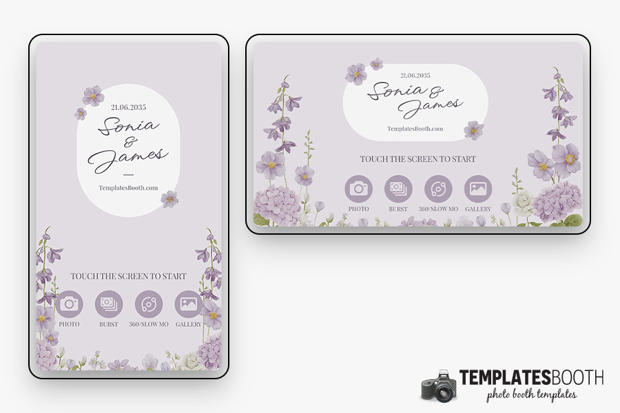 Purple Wedding Photo Booth Template Preview