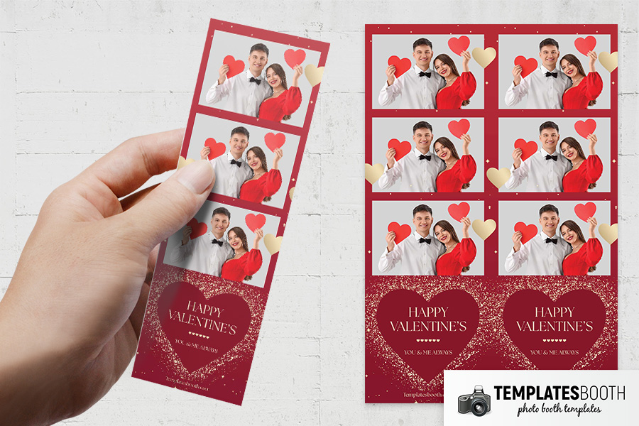 Red & Gold Valentine's Day Photo Booth Template