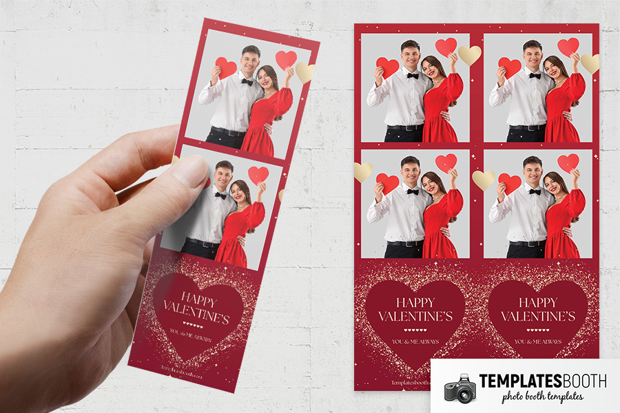 Red & Gold Valentine's Day Photo Booth Template