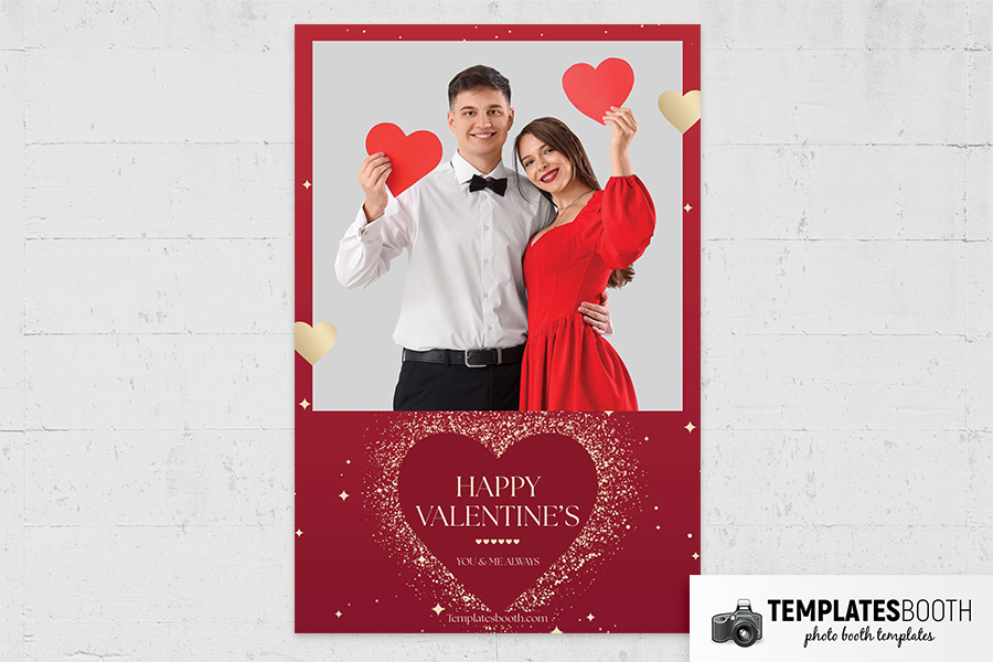 Red & Gold Valentine's Day Photo Booth Template