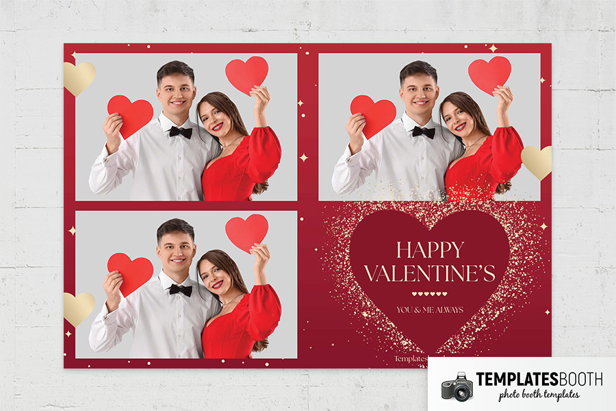 Red & Gold Valentine's Day Photo Booth Template