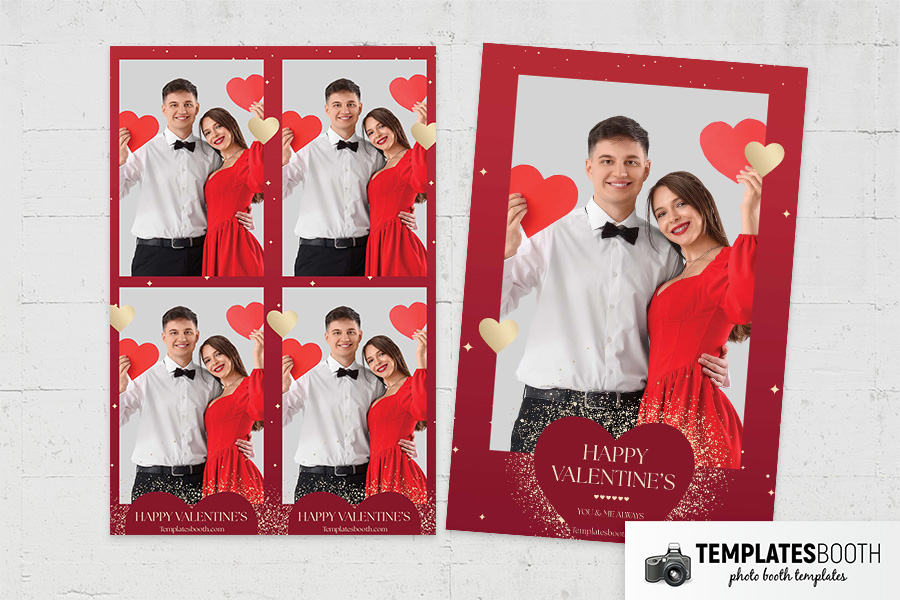 Red & Gold Valentine's Day Photo Booth Template