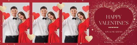 Rot-goldene Fotobox-Vorlage zum Valentinstag