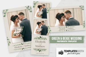 Rustic Green & Beige Wedding Photo Booth Template