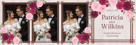 Modèle de photomaton Fleurs de framboisier rustiques