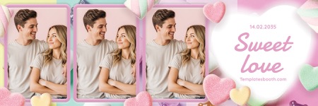Süße Valentinstag Fotobox-Vorlage
