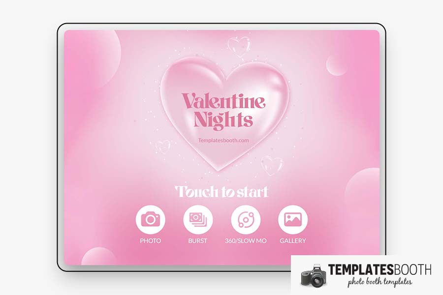 Valentine Nights Photo Booth Welcome Screen Template