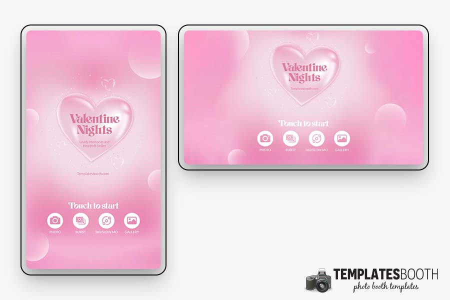 Valentine Nights Photo Booth Welcome Screen Template