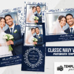 Vintage Navy Wedding Photo Booth Template