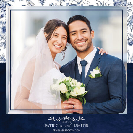 Vintage Navy Wedding Fotobox-Vorlage