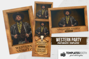 Wanted Poster Western Night Photo Booth Template