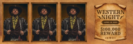 Steckbrief-Poster Western Night Fotobox-Vorlage