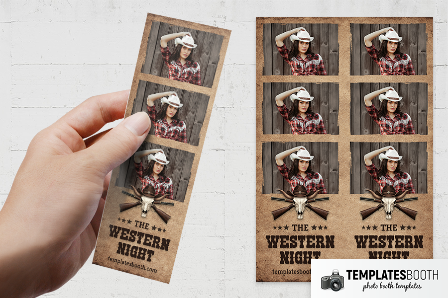 Western Night Photo Booth Template