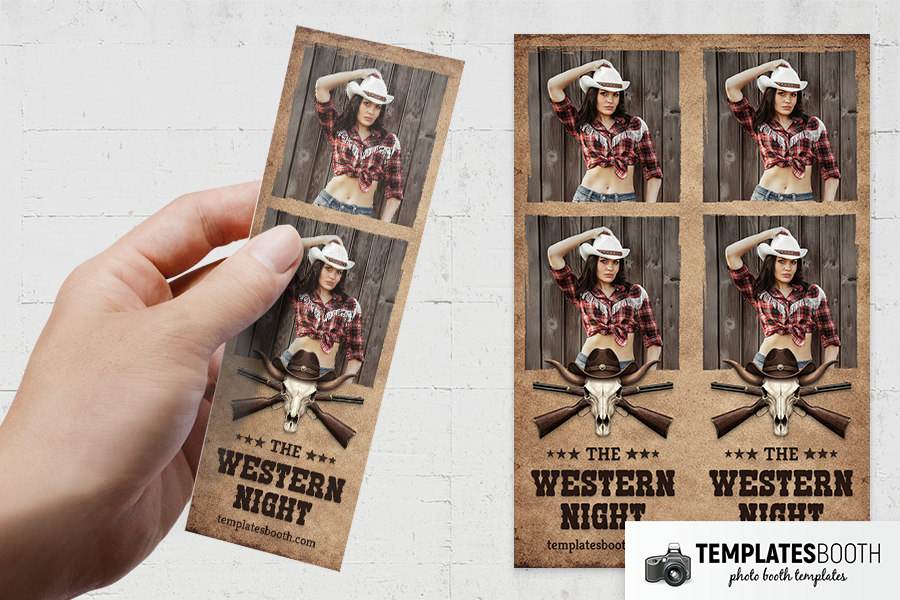 Western Night Photo Booth Template