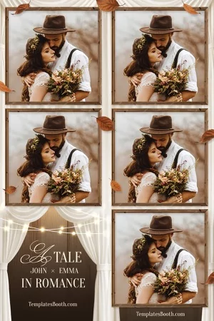 Modèle de mariage rustique dans une grange pour photobooth – 4x6 moitié-moitié