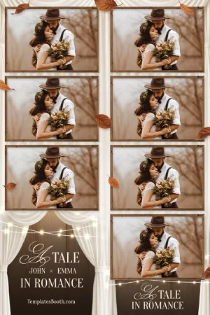Modèle de mariage rustique dans une grange pour photobooth – 4x6 moitié-moitié