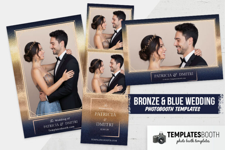 Bronze & Blue Wedding Photo Booth Template