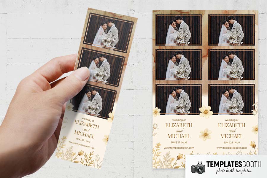 Earthy Boho Wedding Photo Booth Template Preview