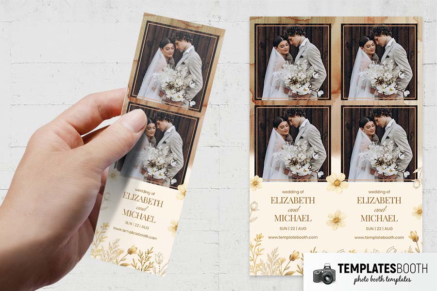 Earthy Boho Wedding Photo Booth Template - TemplatesBooth