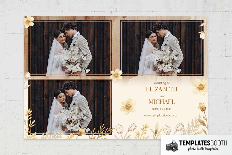 Earthy Boho Wedding Photo Booth Template Preview