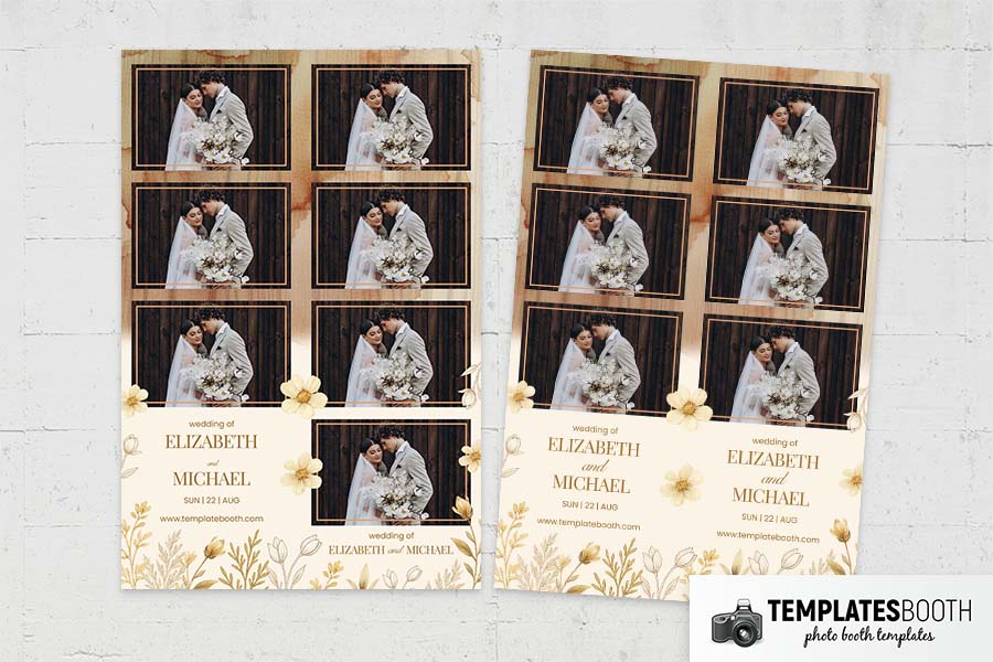 Earthy Boho Wedding Photo Booth Template Preview