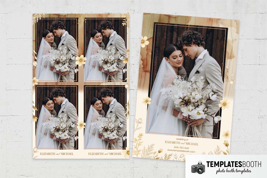 Earthy Boho Wedding Photo Booth Template Preview