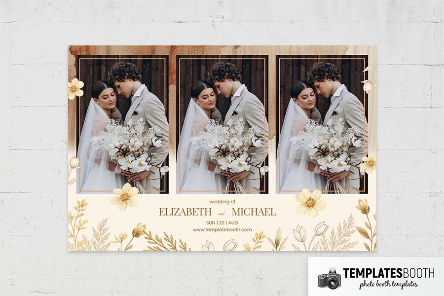 Earthy Boho Wedding Photo Booth Template Preview